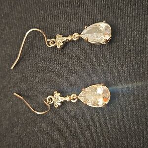 Glitz Silver and Crystal Teardrop Earrings